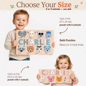 Personalized Wooden Name Puzzle with Animals - Set3 - Image 5