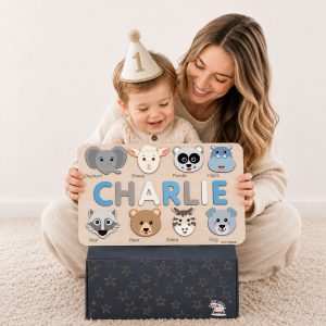 Personalized Wooden Name Puzzle with Animals - Set3 - Image 6