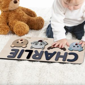 Personalized Wooden Name Puzzle with Animals - Set9 - Image 5