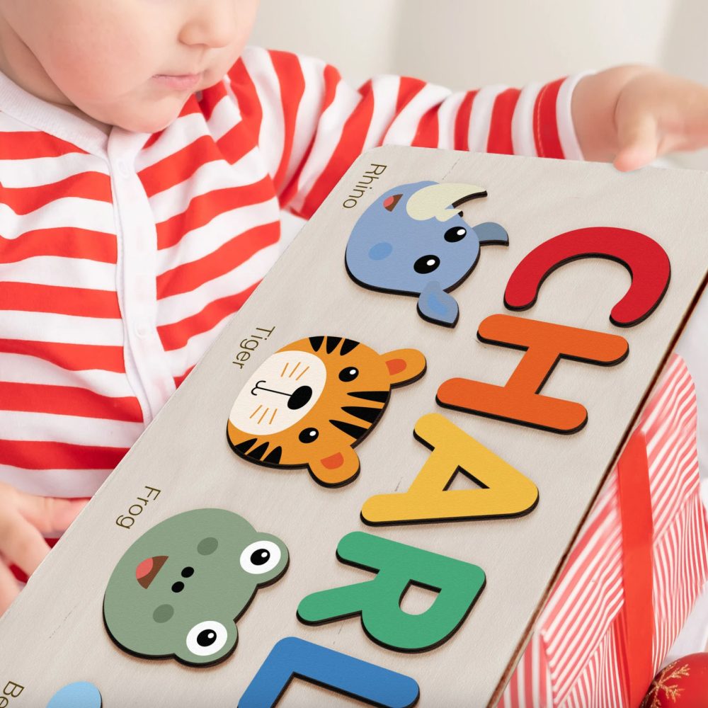 Personalized Wooden Name Puzzle with Animals - Set12 - Image 5