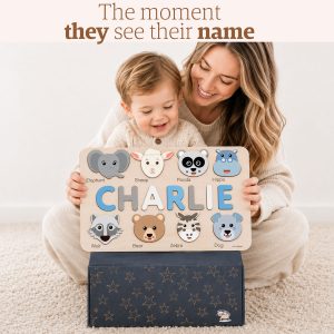 Personalized Wooden Name Puzzle with Animals - Set2 - Image 7
