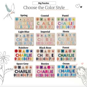 Personalized Wooden Name Puzzle with Numbers & Shapes - Imperial - Image 9
