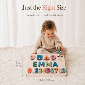 Personalized Wooden Name Puzzle with Numbers & Shapes - Imperial - Image 10