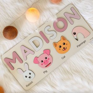 Personalized Wooden Name Puzzle with Animals - Set7 - Image 7