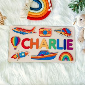 Personalized Busy Board Wooden Name Puzzle - Imperial - Image 4