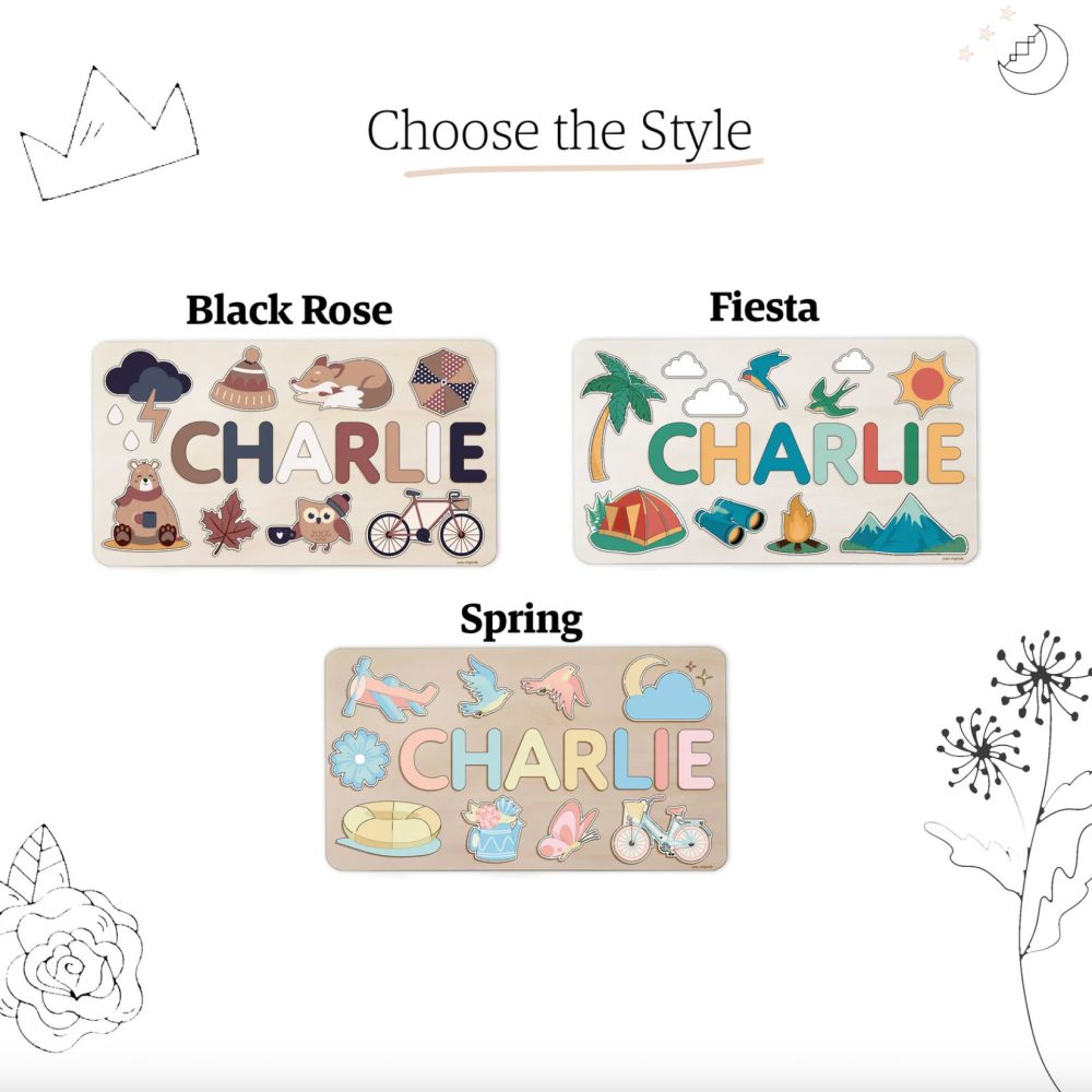 Personalized Busy Board Wooden Name Puzzle - Rainbow - Image 9