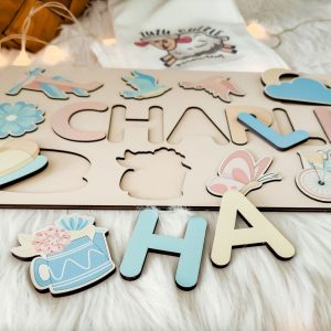 Personalized Busy Board Wooden Name Puzzle - Black Rose - Image 6