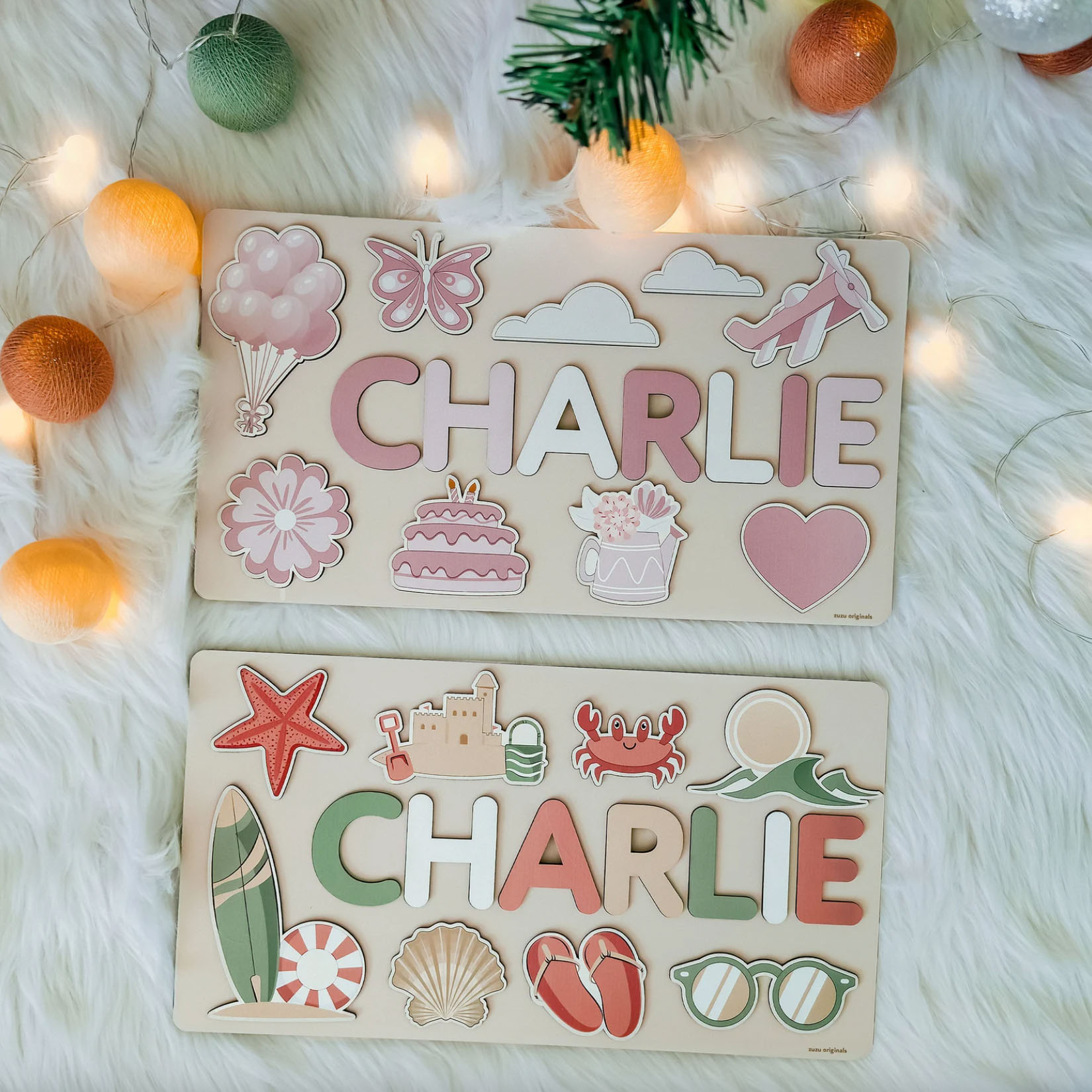 co-c5 Personalized Busy Board Wooden Name Puzzle - Spring - Image 6