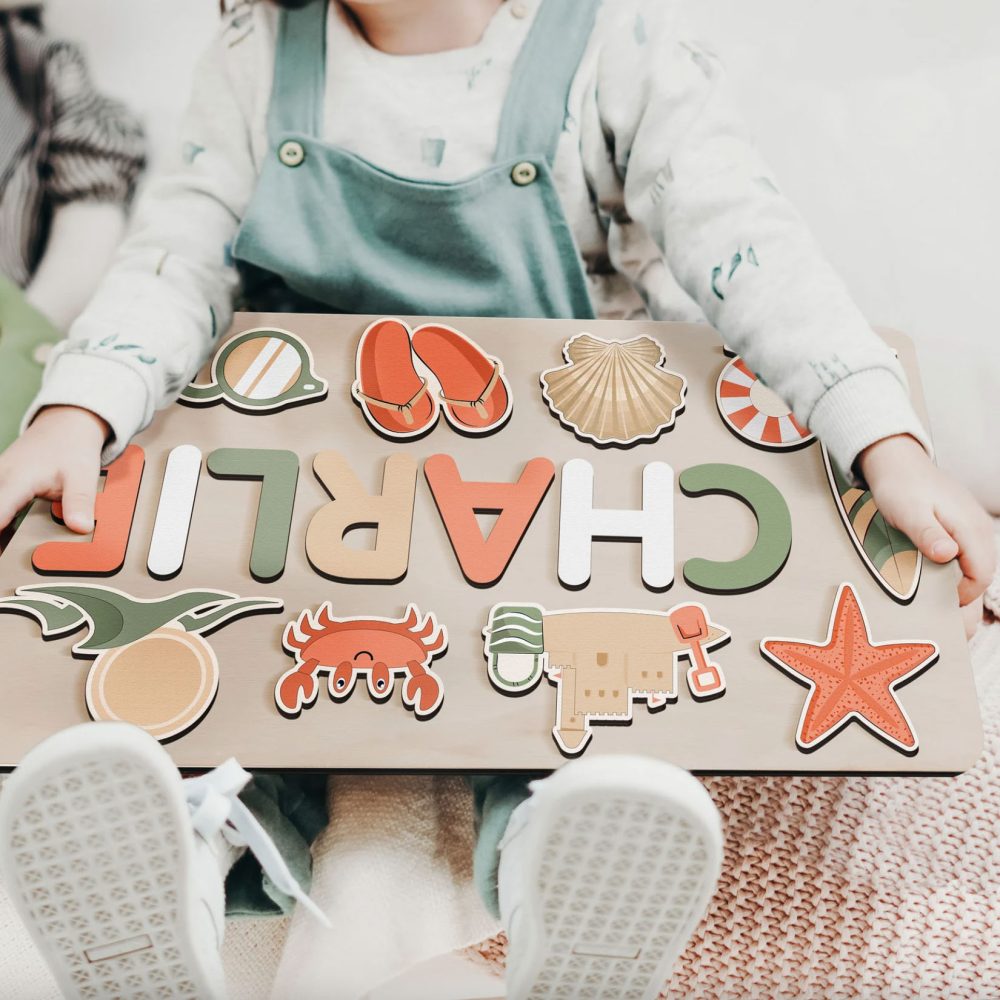 Personalized Busy Board Wooden Name Puzzle - Fiesta - Image 6