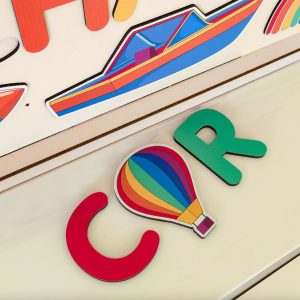 Personalized Busy Board Wooden Name Puzzle - Rainbow - Image 2