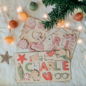 Personalized Busy Board Wooden Name Puzzle - Rainbow - Image 6