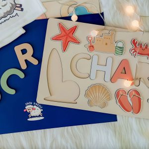 Personalized Busy Board Wooden Name Puzzle - Coastal - Image 6