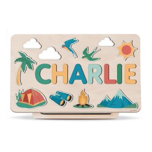 Personalized Busy Board Wooden Name Puzzle - Fiesta
