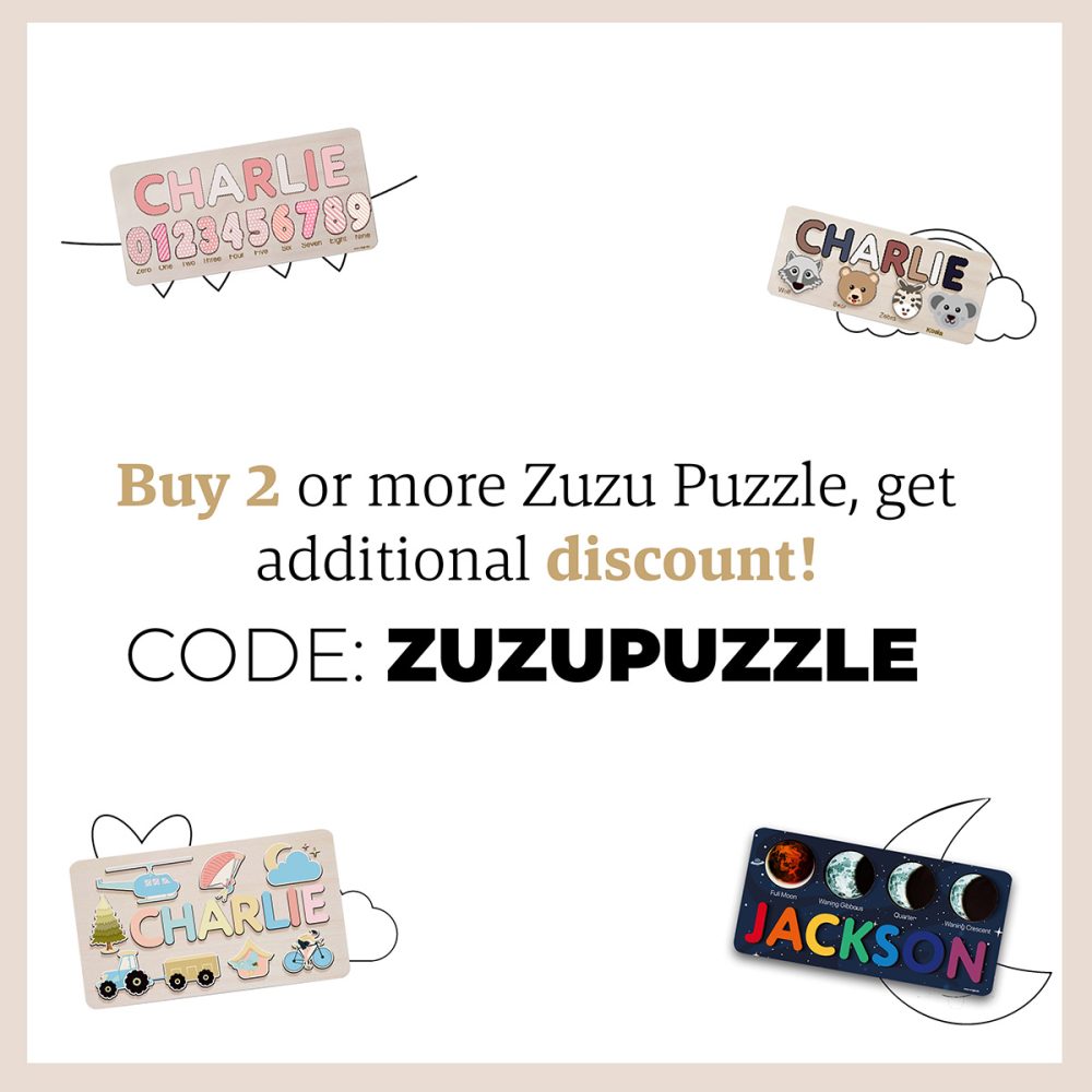 Personalized Wooden Name Puzzle with Animals - Set1 - Image 10