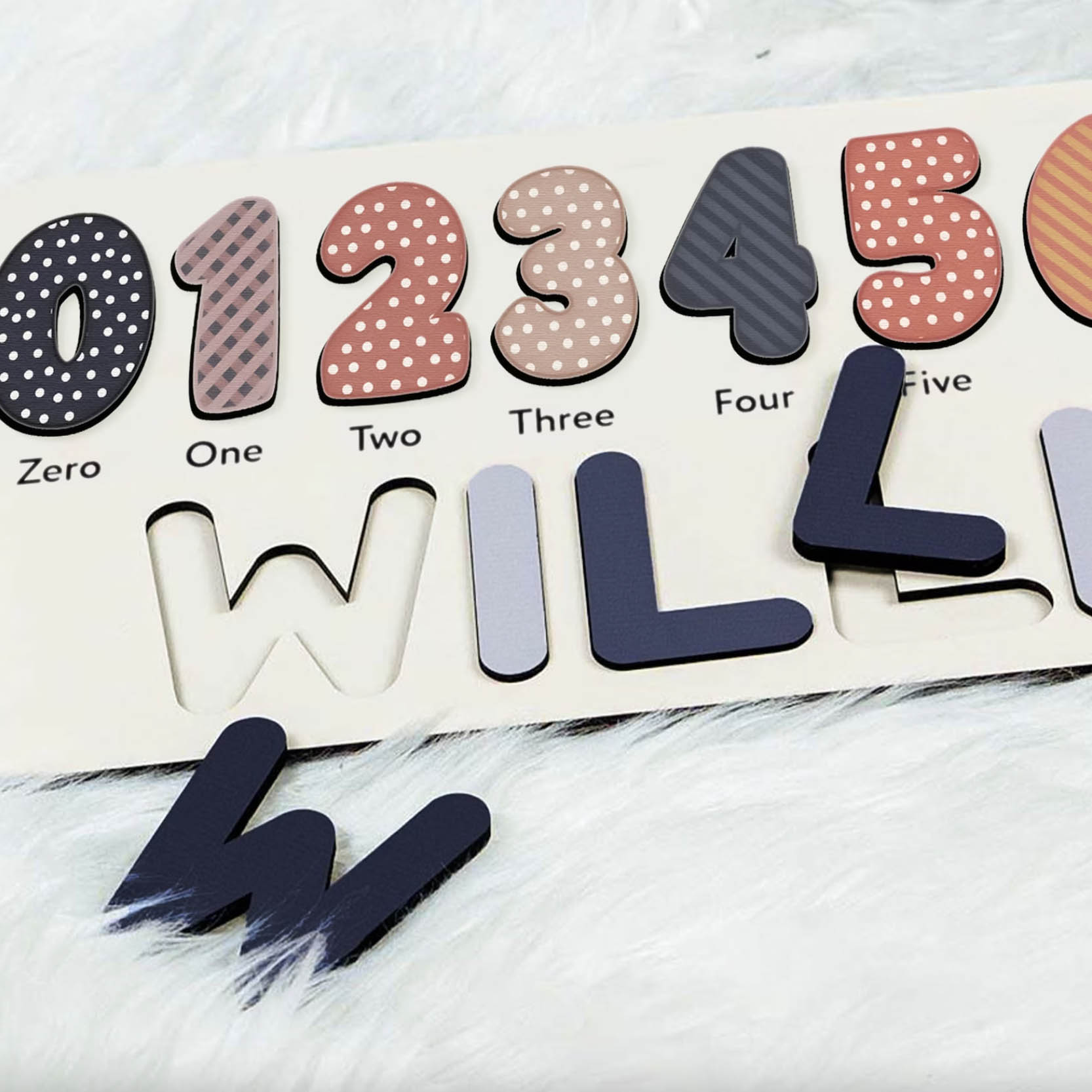 mp-v5 Personalized Wooden Name Puzzle with Numbers - Black Rose - Image 6