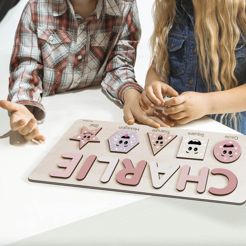 Personalized Wooden Name Puzzle with Numbers - Imperial - Image 4