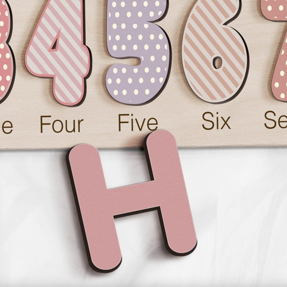 Personalized Wooden Name Puzzle with Numbers - Imperial - Image 5