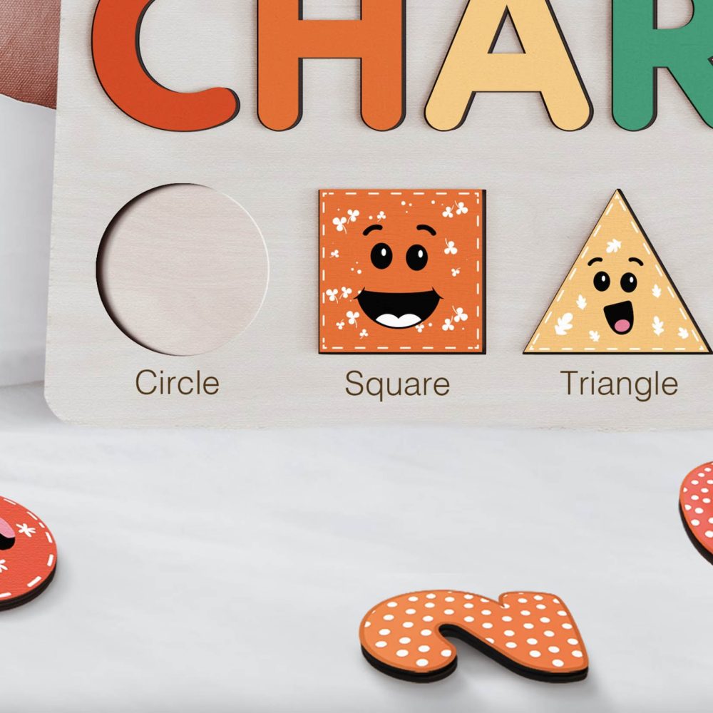 Personalized Wooden Name Puzzle with Numbers - Rainbow - Image 5