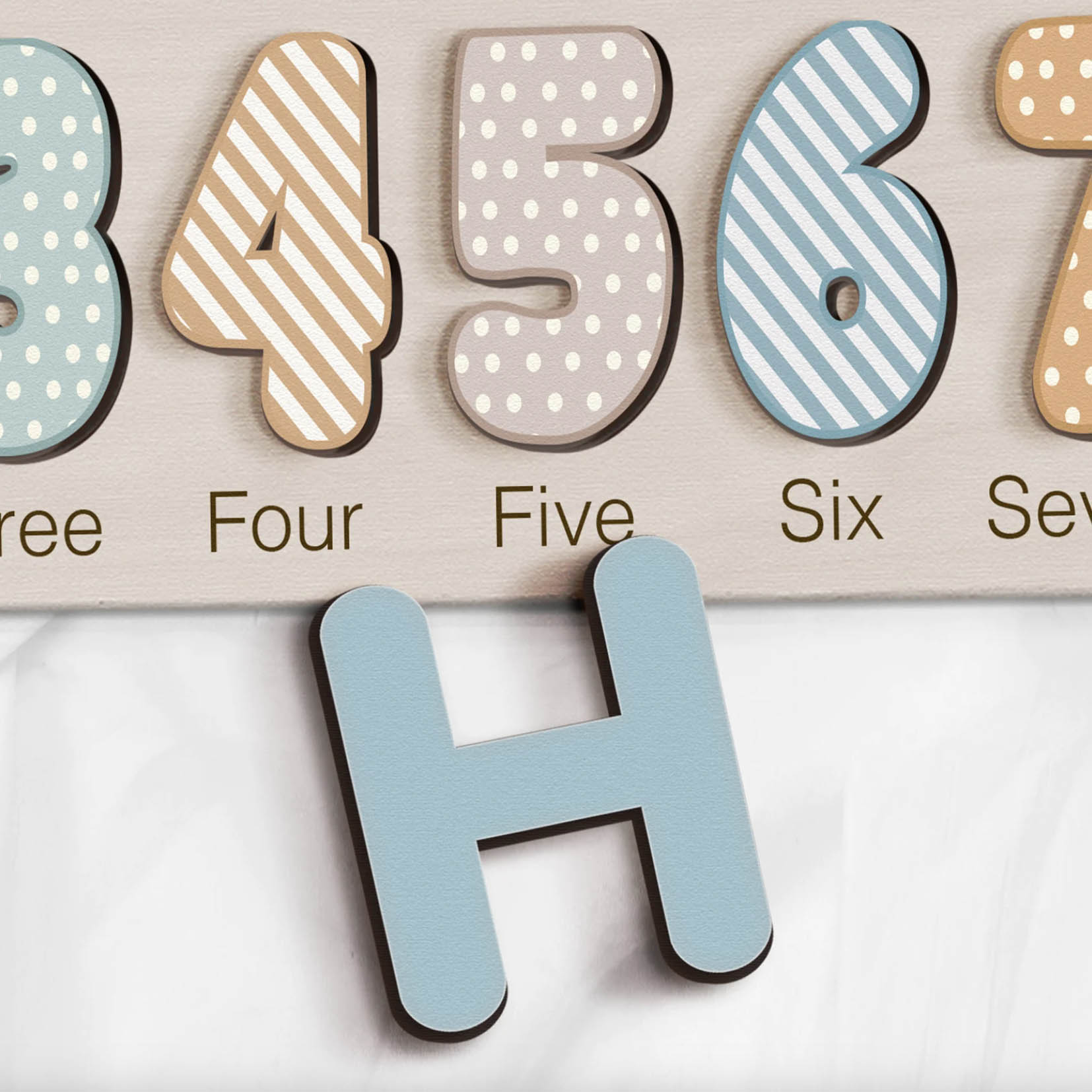 mp3-v5 Personalized Wooden Name Puzzle with Numbers - Siesta - Image 6