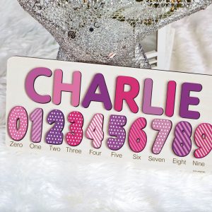 Personalized Wooden Name Puzzle with Numbers - Berries - Image 2