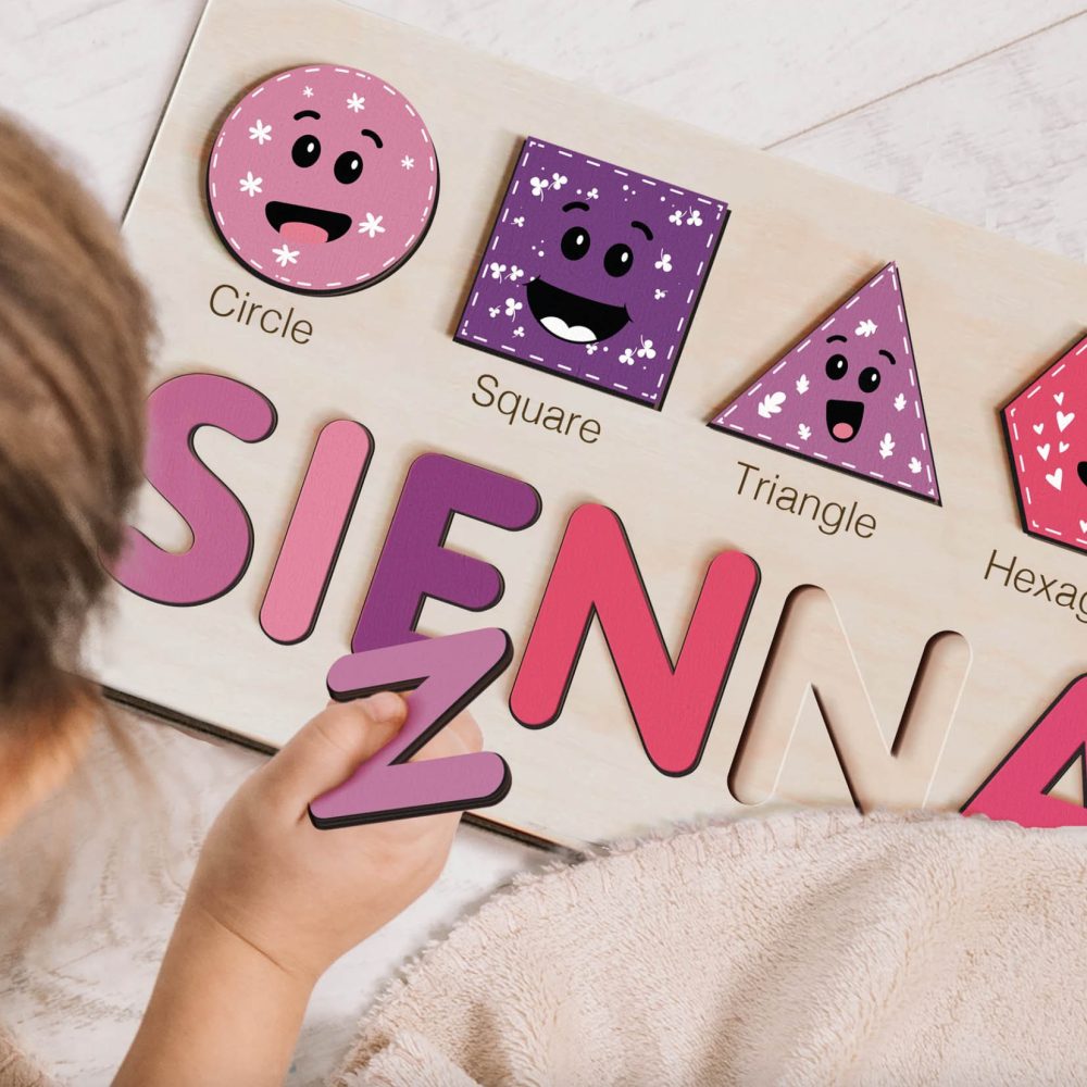Personalized Wooden Name Puzzle with Numbers - Berries - Image 4