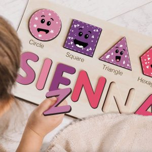 Personalized Wooden Name Puzzle with Numbers - Berries - Image 4
